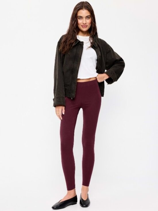 Old Navy Pants - Old Navy High-Waisted Jersey Fashion Layering Leggings-Raisin Berry